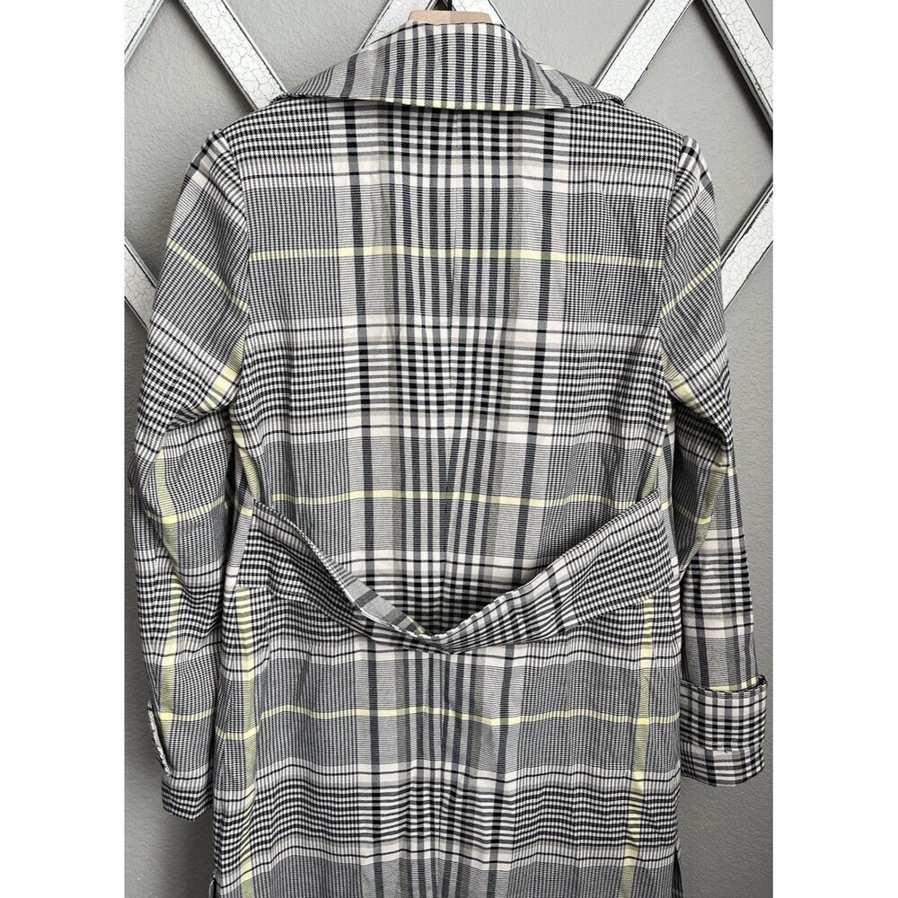 NWT! Avec Les Filles Women's XS Plaid Trench Coat Yellow/Multi - Picture 9 of 10